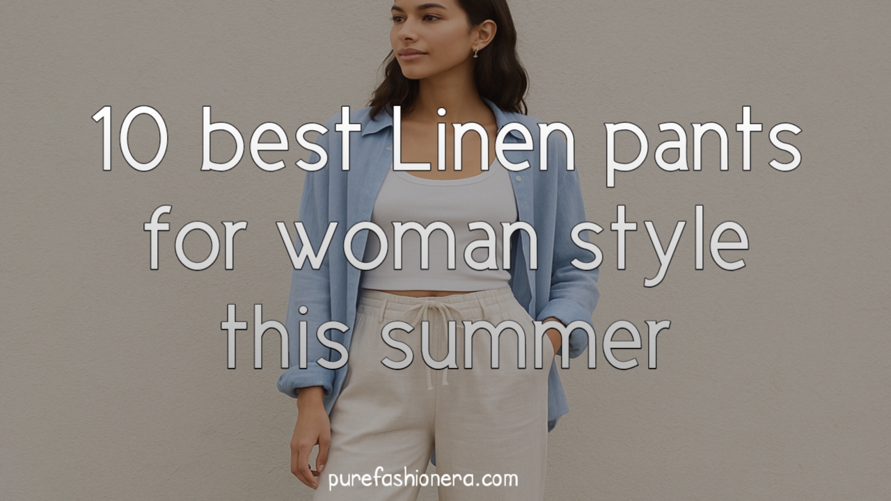 Woman wearing high-waisted wide-leg linen pants styled for summer, featuring light breathable fabric, neutral tones, and a relaxed minimalist outfit — perfect for warm weather fashion.